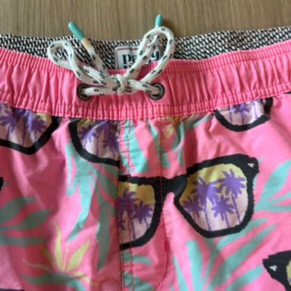 Party Pants Pink Swim Trunks Sunglasses Palm Trees Medium - Picture 5 of 7